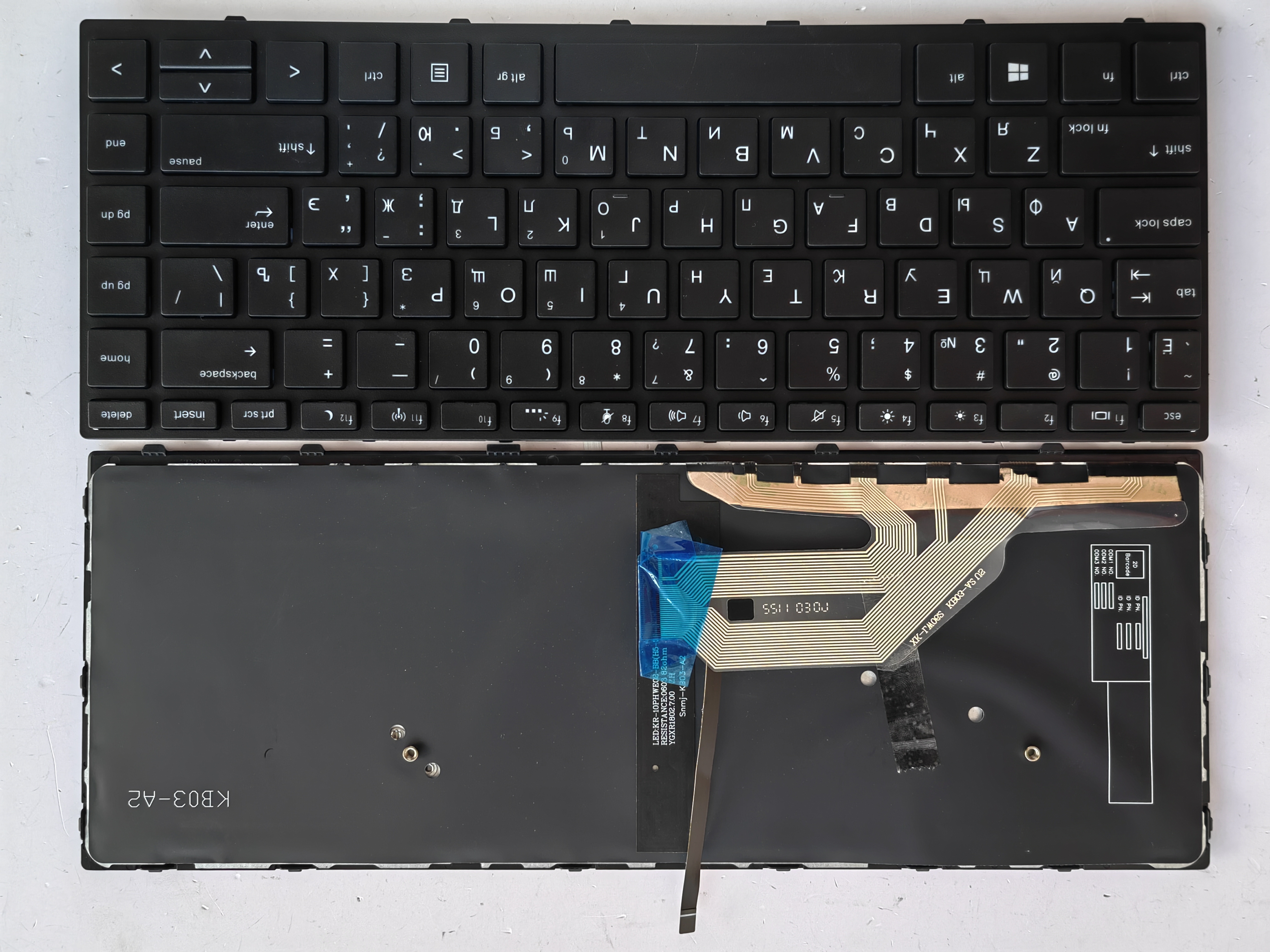 Picture of New Replacement Laptop Keyboard For HP 440G5/430G5/445G5/435G5 BLACK FRAME BLACK Backlit (OEM) RU Layout